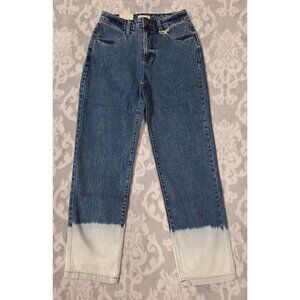 NWT Hint of Blu Clever Straight Dipped Dark Blue Denim Jeans/Size 25